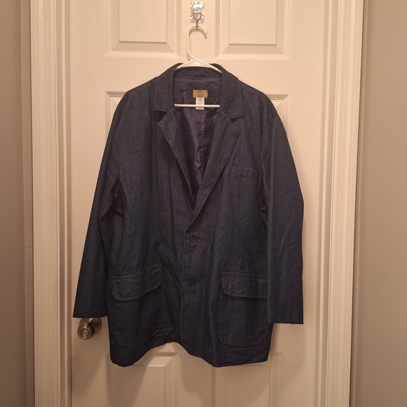 Haband Travelers Other - Haband Travelers 100% Cotton Dark Blue Denim Jacket Blazer